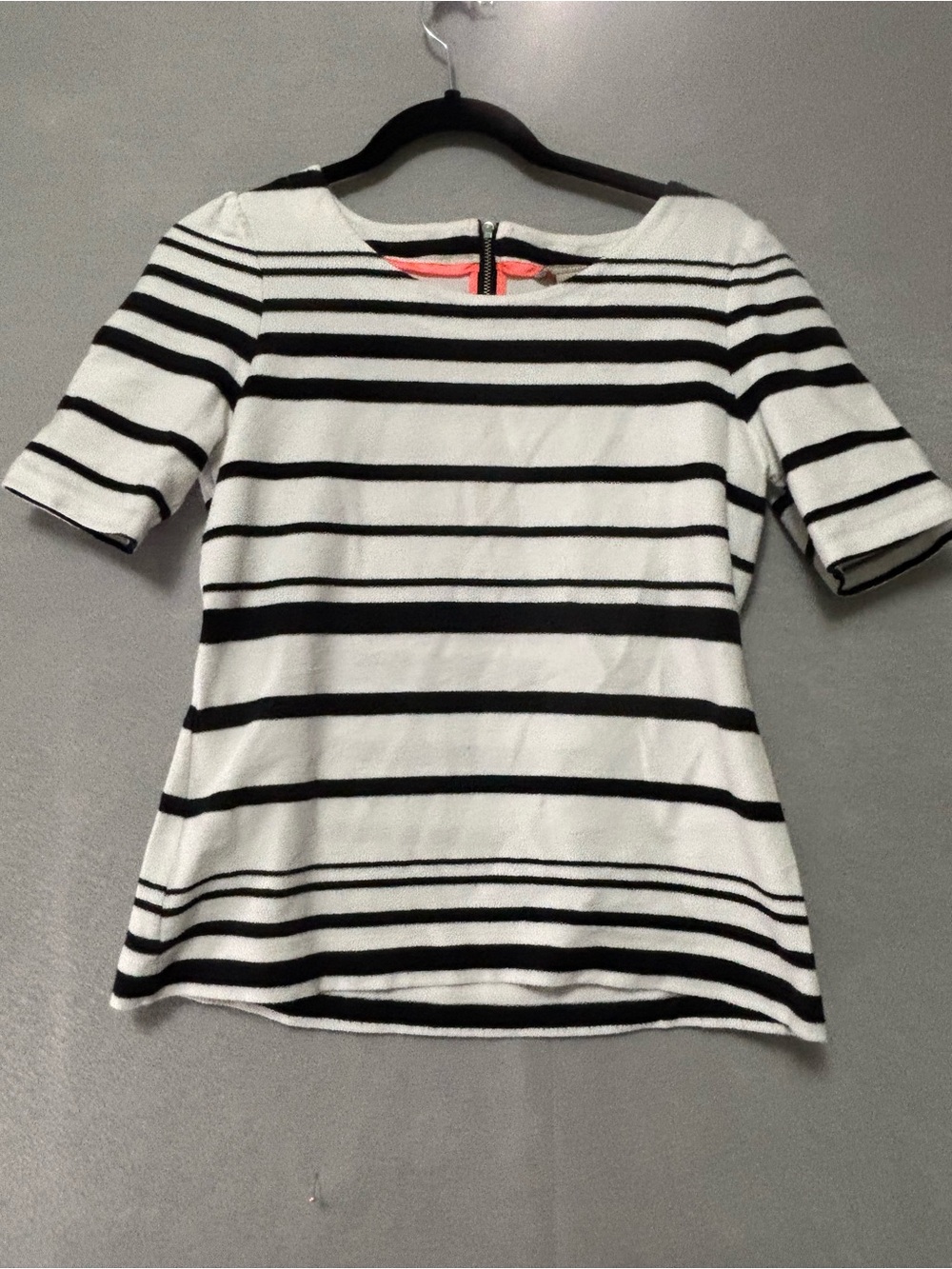 Banana Republic Black and White Striped Short Sleeve Top
